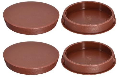 QUARKZMAN Abdeckkappen für Bohrlöcher 60mm/2.36, 4 Stück Flache runde Putzdeckel für Steckdosen zum Verschließen von Möbeln, rote Blindstopfen Abdeckkappen Verschlusskappen für Platten