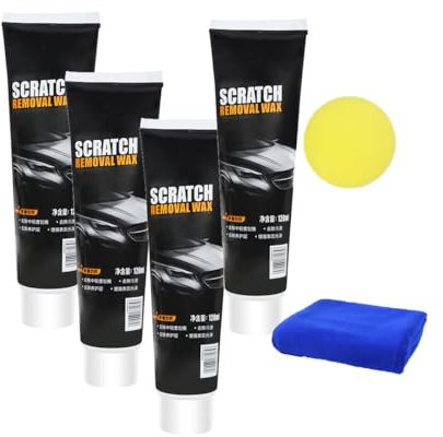 InOmak Auto-Kratzer-Reparaturpaste, Kratzer-Reparaturwachs für Auto, Auto-Lack-Kratzer-Reparatur, Auto-Reinigungs-Kit (4 Set)
