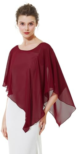 BEAUTELICATE Damen Chiffon Schal Stola Eleganten Cape Umhang für Braut Sommer Hochzeits Festliche Abendkleid