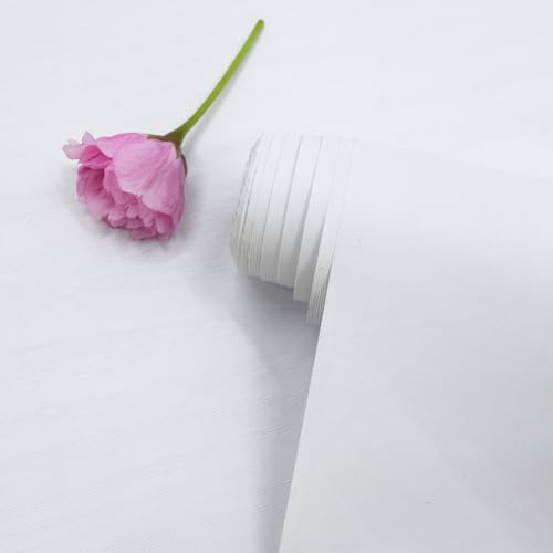 WANMAVIS – Papier peint autocollant en bois blanc pour meubles, revêtement d'étagère, cuisine, plan de travail, 44,5 x 300 cm