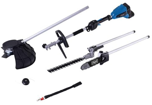 Scheppach 4in1 Akku-Multifunktionsgerät BC-MFH400-X 20V Brushless Multigartengerät | Rasentrimmer, Motorsense, Heckenschere, Hochentaster | 20V-IXES-Serie | Ohne Akku & Ladegerät