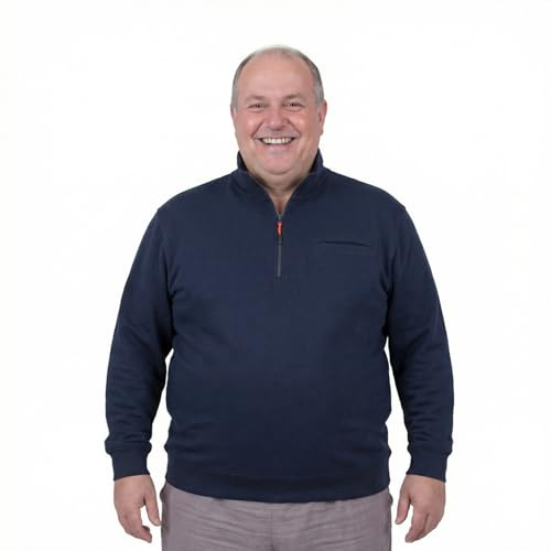 ADAMO Grandes tailles Troyer pour homme série Milos 2XL-14XL, bleu marine, 12XL grande taille