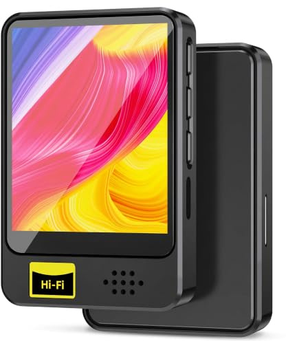 Lecteur MP3 MP4 avec Bluetooth, Lecteur de Musique avec Chargement USB, qualité Sonore HiFi, Lecteur MP3 de Musique Numérique pour Le Sport et Les Voyages (Black)