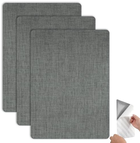 3 Stk Flicken Selbstklebend Stoff,Patches Selbstklebend,Reparatur Set Stoff | LeinenPatches, 20 x 28 cm,zur DIY-Reparatur von Sofas, Autositzen, Bürostühlen, Vorhängen und Leinenkleidung,Dunkelgrau
