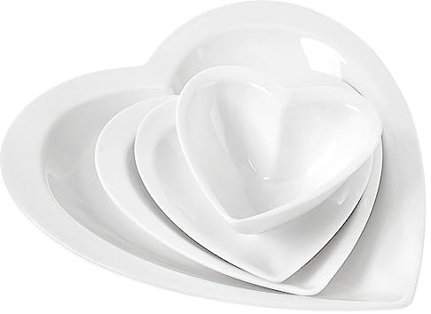 OKUMEYR 4stücke Teilige Herzförmige Keramikschalen Salatschalen Vorspeisenteller Für Küche Restaurant Gästebewirtung