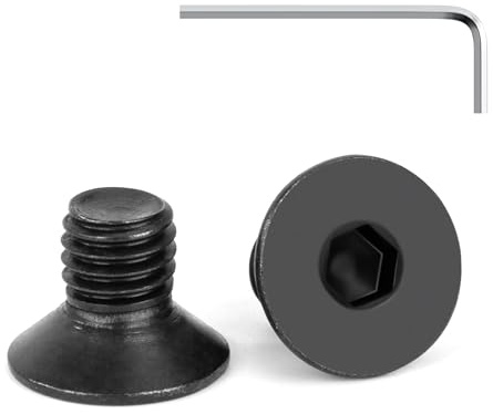 Tunejoy Tornillos de Cabeza Avellanada M8 x 12 mm Negro Tornillo Avellanado Hexagonal de Acero Inoxidable A2 V2A Norma DIN 7991 con llave Allen Rosca Completa 20 Piezas