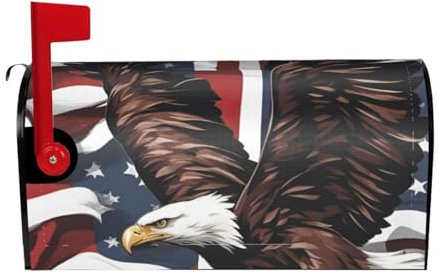 Aquila Copertura magnetica per cassetta delle lettere con stampa bandiera americana, decorazione cassetta postale per esterni, cassetta postale natalizia