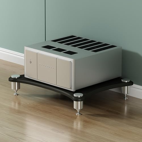 Mobile Hifi,Audio Video Rack,Mobile Stereo hi fi rack,Mobiletto TV 1/2/3/4-Level Multimediale Dispositivi di streaming Mobile Rack HiFi Ripiano AV Componenti Scaffale,per Piccoli Spazi(Black,60x48x10c