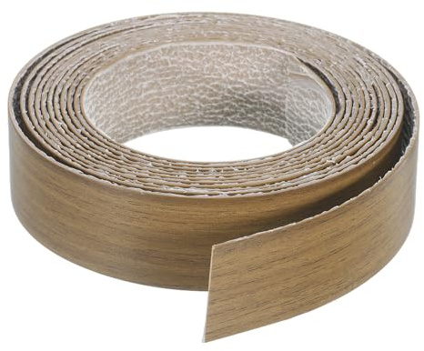 QUARKZMAN Kantenumleimer Eiche PVC Kantenband Selbstklebend, 28mm x 3 Meter Vorgeleimtes Holzfunierkantenband zum Aufbügeln für Schrankreparatur Möbelbauplatten Regalbretter, Braun Walnuss