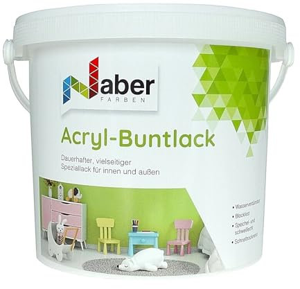 2,5 L Acryl Buntlack, Möbellack, Spielzeugfarbe, Holzlack, WEISS - Seidenmatt