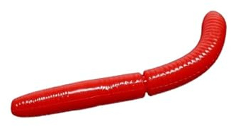 Libra Lures Fatty D`Worm 75mm | Forellenköder Supersoft | Inhalt: 8 Stück | Aroma: Krill (021 / Red)