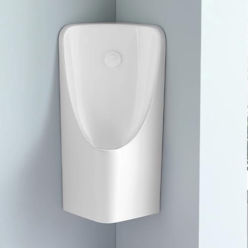 CHZDPP Urinale für Männer Haushalt Herrenurinal für die Ecke, Wandhängendes Keramikurinal für Erwachsene/Kinder, Tragbare Urinale für Garage/Bad/Toiletten(White)