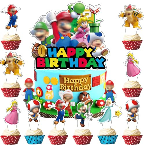 Youngfocus 25 Toppers pour Gâteau d'Anniversaire Enfant - Décoration Torte Cupcake - Lot Décoration Anniversaire 3 4 5 6 7 8 9 10 Ans - Idée Cadeau Fête Enfants - Décoration Colorée et Festive