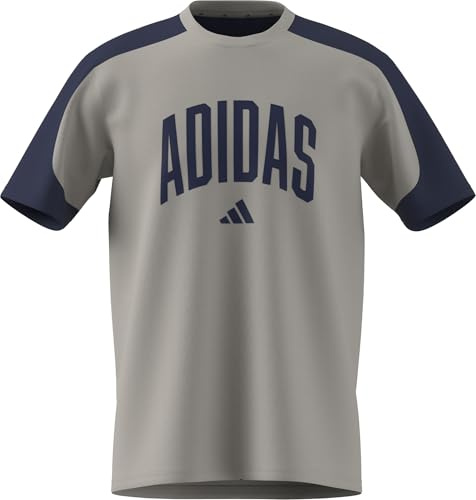 adidas Men's Collegiate T-Shirt, Wonder Alumina/Dark Blue, XL