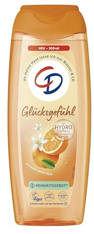 CD Dusche 'Glücksgefühl' | Belebendes Duschgel mit Gute-Laune-Duft | Mit Hydro-Dermal-Komplex | Für empfindliche Haut | ohne Mikroplastik & vegan | 300ml