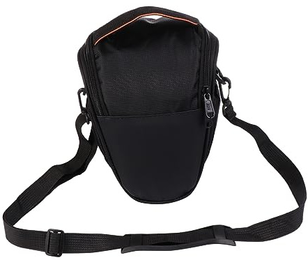Étui Bandoulière Antichoc Étanche en Nylon pour Appareil Photo Noir | Protection Anti-Poussière et Résistante à L’Usure, Sangle et Poche Latérale