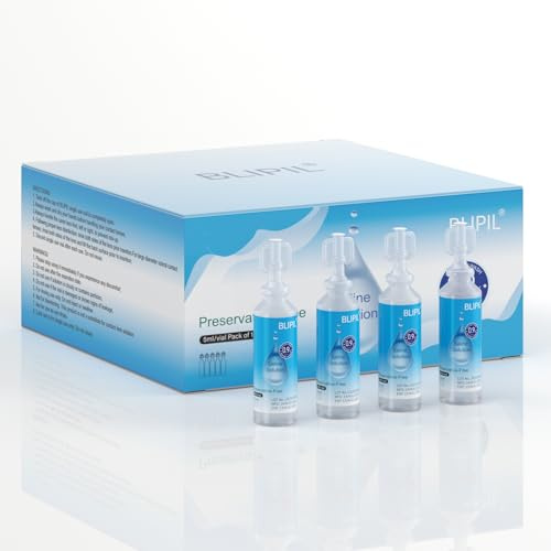 BLIPIL Preservative Free Saline Solution for Scleral, Soft & Rigid Gas Permeable Contact Lenses, for Lens Rinsing & Insertion Only, Single-Use, Travel Size 5mL (Pack of 100)