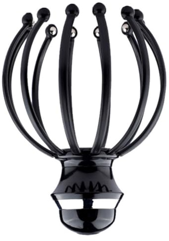 OFFIGAM Masseur Tête Électrique avec Griffe et Boule Acier Rotative Appareil de Massage Portable pour Crâne Cou Épaules et Corps Stress et Fatigue Facile Utilisation Noir