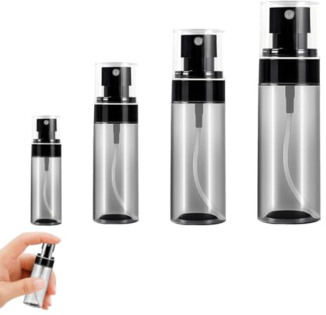 UIEXAY 4 Botellas Pulverizadoras Pequeñas, De Plástico, 30/60/80/100 Ml, No Se Deforman Fácilmente, Para Perfume, Líquido De Limpieza, Champú, Productos Para El Cuidado De La Piel