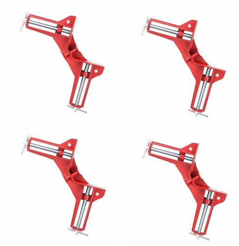 4 morsetti angolari per la lavorazione del legno, morsetto ad angolo retto di 90 gradi regolabile morsa mitra strumenti manuali fai da te per fissaggio a cavalletto cornice foto