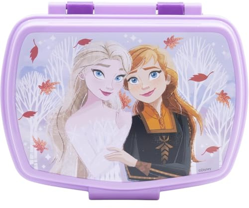 CARTOON Portamerenda in plastica riutilizzabile, portapranzo, contenitore per il pranzo scuola tempo libero (Frozen)