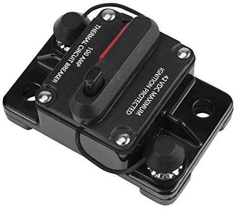 KIMISS Disjoncteur 150 A pour Audio de Voiture, Fusible de Réinitialisation en Ligne 12 V-42 V pour Camping-car, Bateau et Protection Automobile (100A)