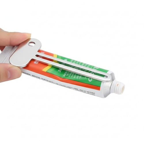 Metal Zinc Alloy Toothpaste Tube Squeezer, Manual Roller Presser for Bathroom Creams Paint Ointment Tubes Dispenser, Multicolor 8.8x3.2x0.3cm