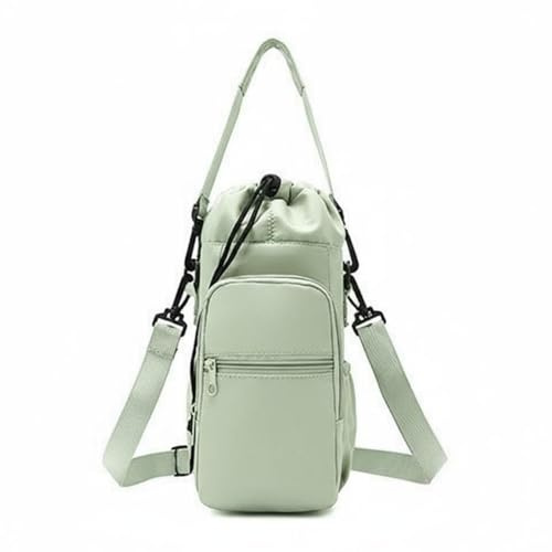 Amagogo Outdoor Bottle Holder Water Bottle Pouch Crossbody Carrier Nylon Lining Multi-Storage Zippered Pocket Drawstring Top Suitable for Outdoor Sports Daily Use Picnics