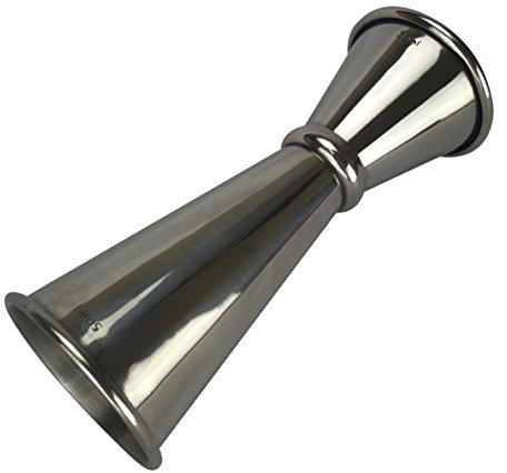 BarBlades Japanese Double Jigger, Spirit Measure, Silver Stainless Steel 25/50ml, Thimble, Measure, Wine, Duel, Shot, Cocktail, Measure cup (1)