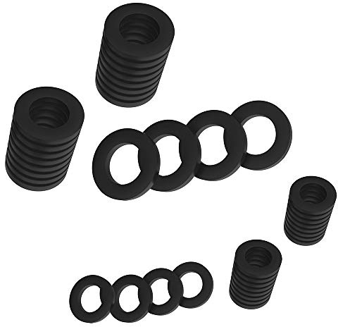 KingYH 40 Stück Dusche Schlauch Unterlegscheiben Flache Dichtung Gummischeiben O-Ring Dichtung für Duschschlauch Gartenschlauch und Wasserhahn Anschlüssen Kopfadapter-Schwarz
