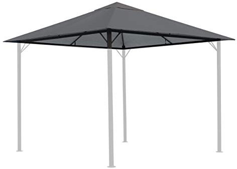 QUICK STAR Ersatzdach 250g Garten Pavillon 3x3m Grau RAL 7012 Antik Pavillondach Ersatzbezug