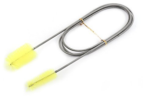 Brosse de Nettoyage pour Tube,Fydun Double Embout Tube Brosse de Nettoyage Outil de Nettoyage de Tuyau Brosse de Nettoyage Flexible pour Tube d'alimentation(Jaune)