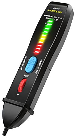 MAXRIENY Spannungsprüfer Doppelmodus Spannungsdetektor, berührungslos mit einstellbarer Empfindlichkeit, 12-1000V/48-1000V AC Strom Sensor Stift Controller für elektrische Drähte