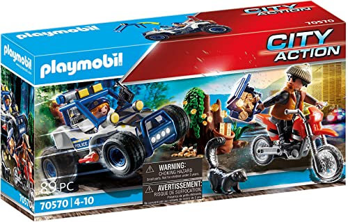 PLAYMOBIL City Action 70570 Polizei-Geländewagen: Verfolgung des Schatzräubers, Für Kinder von 4-10 Jahre