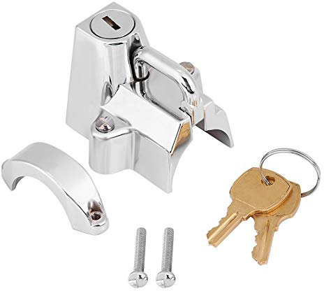 Fermata Casco + Lucchetto per Casco Lucchetto Universale per Moto con 2 Chiavi, Accessorio di Ricambio in Argento Cromato