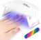 URAQT Mini UV LED Nagellampe, USB Tragbar LED Nagellampe für Gelnägel Tragbarer Nageltrockner für alle Gelnagellacke, mit Nagelfeile, Aushärtungswerkzeug in Mausform (Weiß)