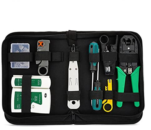Samnuerly 12 stücke Computernetzwerk Reparaturwerkzeug Kit LAN Kabel Crimper Tester Draht Schraubendreher Griff Anti-Skid Komfortabel, um Starkes Gefühl zu verwenden
