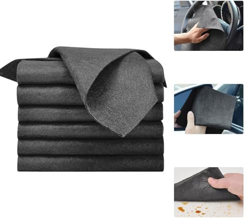 ZOCONE 6 Pcs Thickened Window Cleaning Cloths, 30x30CM Microfiber Glass Cleaning Rag Reuseable Cloths to Clean Surfaces Mirror Glass, Large Cleaning Cloth for Dusting Cars Kitchen (Dark Grey)