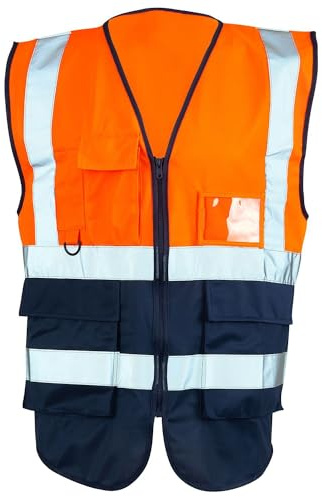 Stormway High Visibility Zip Vest - Yellow Reflective Safety Waistcoat, Hi Viz Work & Utility Jacket, Neon Security Clothing for Running, Hi-Vis PPE, Fluorescent Construction and Outdoor Wear