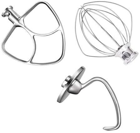 Mixer Aid Attachment Parts Accessories ，Compatible For Kitchenaid 5 Quart Stand Mixer K5WW Wire Whip& 5K7SDH Dough Hook&Mixer Aid Paddle