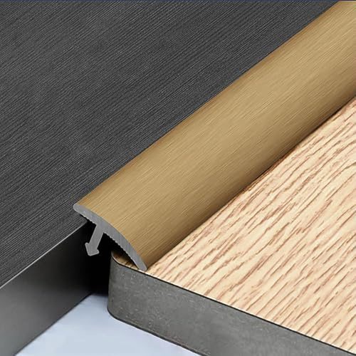 Raouoae Abschlussprofil 90cm×3 Übergangsprofil Höhenausgleich 1-6mm Übergangsschiene Aluminiumlegierung Übergangsleiste Teppichschiene Schweller Laminat Parkett Übergangsprofil(Gold)