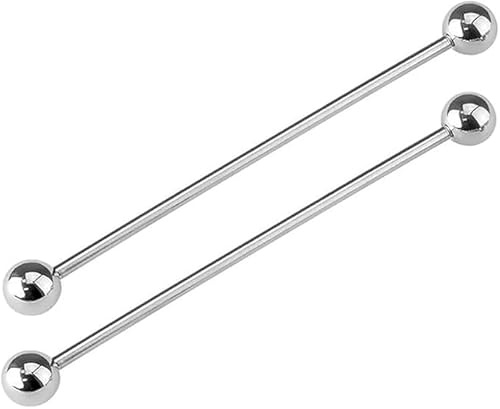 GBJUK 2 Pack of Industrial Barbell Scaffold Piercing Bars 316L Surgical Steel 1.6mm x 38mm
