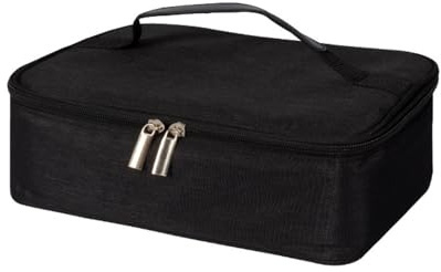 QKEPCY Sac Isotherme Rectangulaire Repas Transportable Isolation Thermique Lunch Box Compartiment Rangement Poignée Pratique Fermeture Éclair Solide