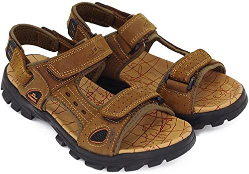 Asifn Sandali Sportivi Scarpe Calcio Uomo Trekking Pelle Casual Estivi Mocassini Escursionismo Outdoor Camminata Cuoio Traspiranti Spiaggia（Marrone,43/44 EU,43 Taglia del Marchio