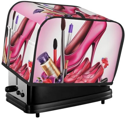 Toaster-Abdeckung für Schuhe und Make-up, 2 Scheiben, für kleine Geräte mit Taschen, Toaster-Staubschutz mit Griff oben, waschbar, Universal-Brotbackmaschinen-Abdeckung für Küche