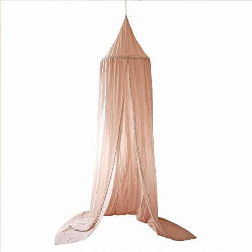 Loberon Betthimmel Lisonne, Sanfter Farbton, Gemütliche & Beruhigende Atmosphäre, Formstabil durch Bambusring, Kinderzimmer, Baumwolle, rosa