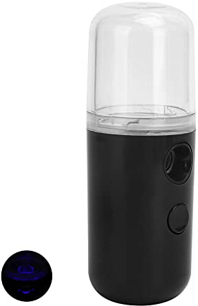 Face Mini Pulverizador Facial, Pulverizador de Mano para la Cara, Mini Botella de Spray, Recargable, Hidratante, Humidificador Facial (BLACK)