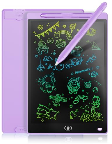 LCD Schreibtafel 8,5 Zoll, Genialba Buntes LCD Schreibtablett, Geschenk für Kinder, LCD Writing Tablet, Elektronischer Tablette, Grafiktablett für Kinderspiele 2 3 4 5 6 7 Jahre Jungen Mädchen (Lila)