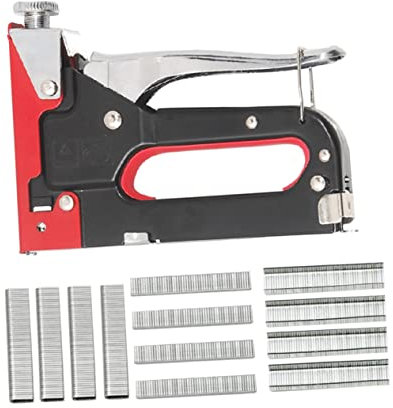 Tofficu Heavy Duty Staple Tool U-Shaped Nail Device 3 Boxes of Nails Manual Stapler for Craft and Painting Work