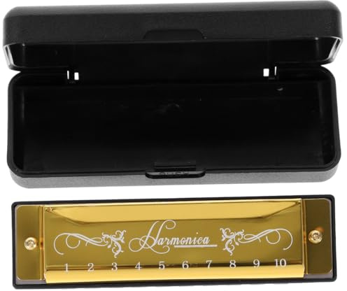 EXQUIMEUBLE Professionelle 10-loch Mundharmonika Tonumfang 20 Töne Aus Abs Und Metall Tragbares Musikinstrument Für Anfänger Und Kinder Kompakt Und Langlebig